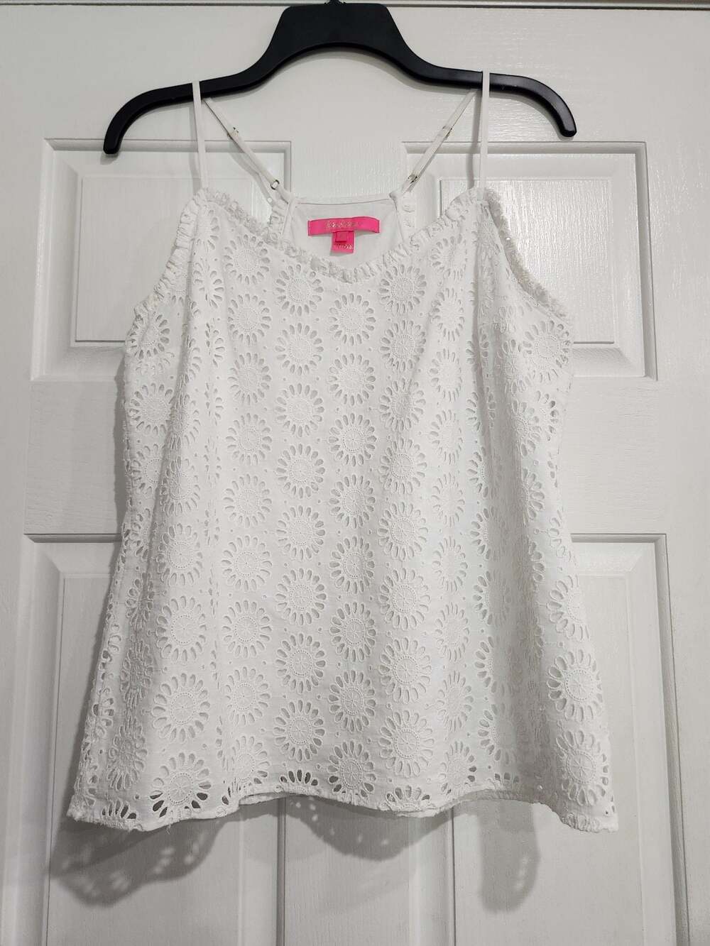 Lilly Pulitzer White Eyelet Sleeveless Tank Top